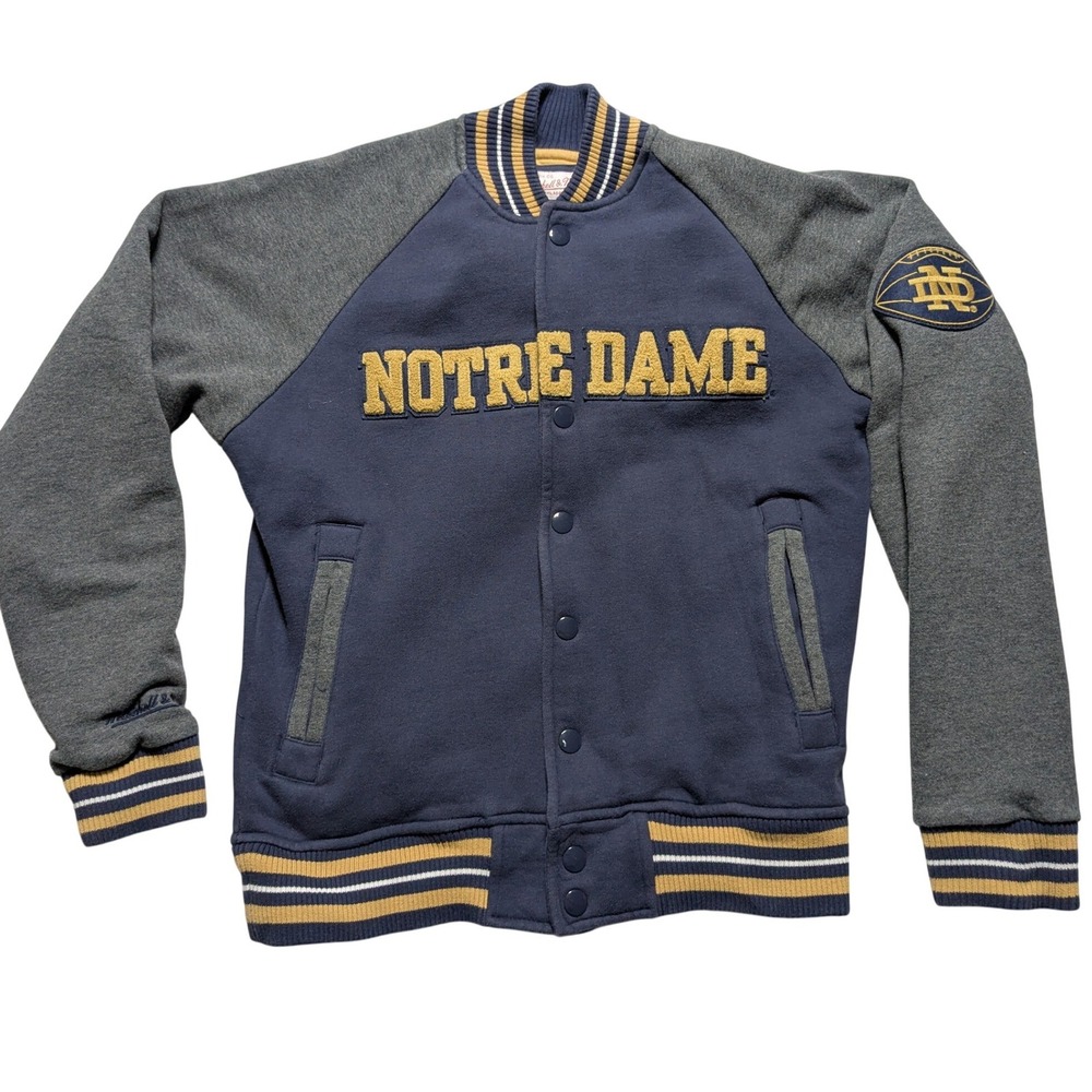 Mitchell & Ness Notre Dame Fighting Irish College Vault Varsity Jacket Navy M